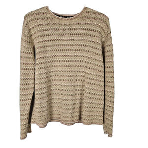 Vintage Pendleton Crochet Knit Shirt Size L Striped 7304 Cotton Blend Hong Kong